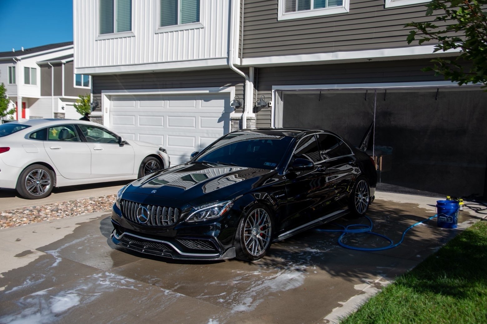 AMG C 63 S washed and finished in a Waukee driveway