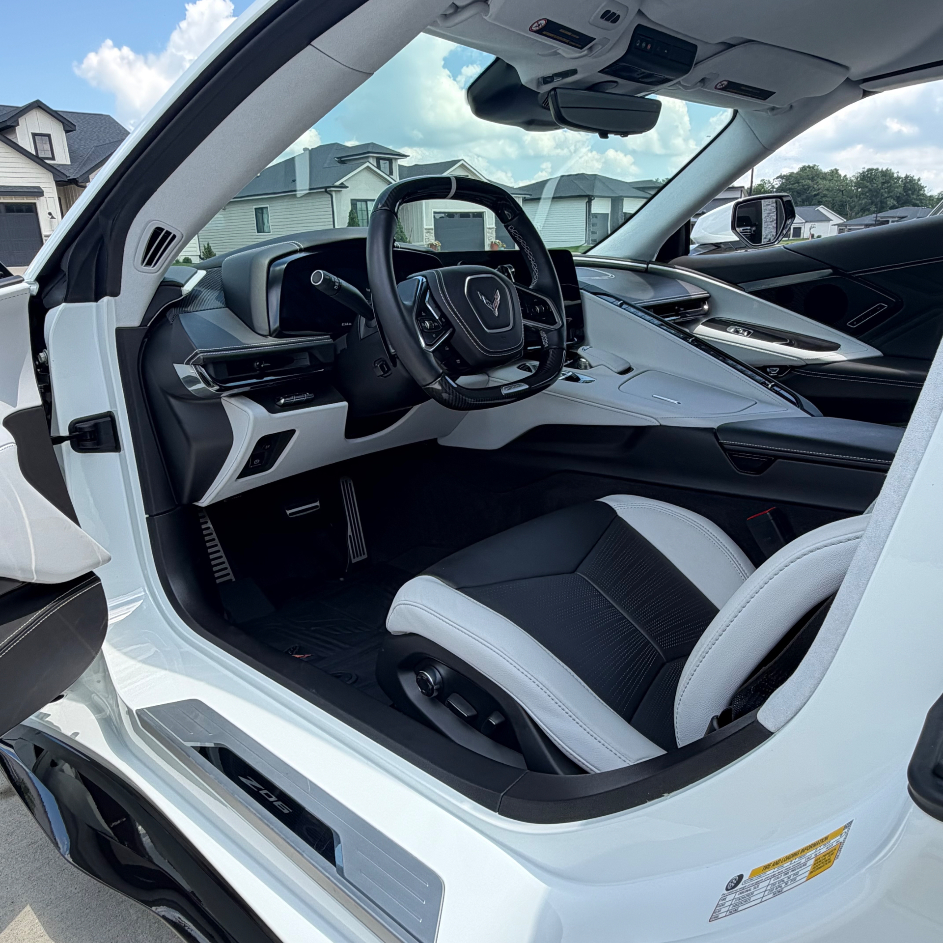 Corvette C8 Z06 interior seats and console after detailing