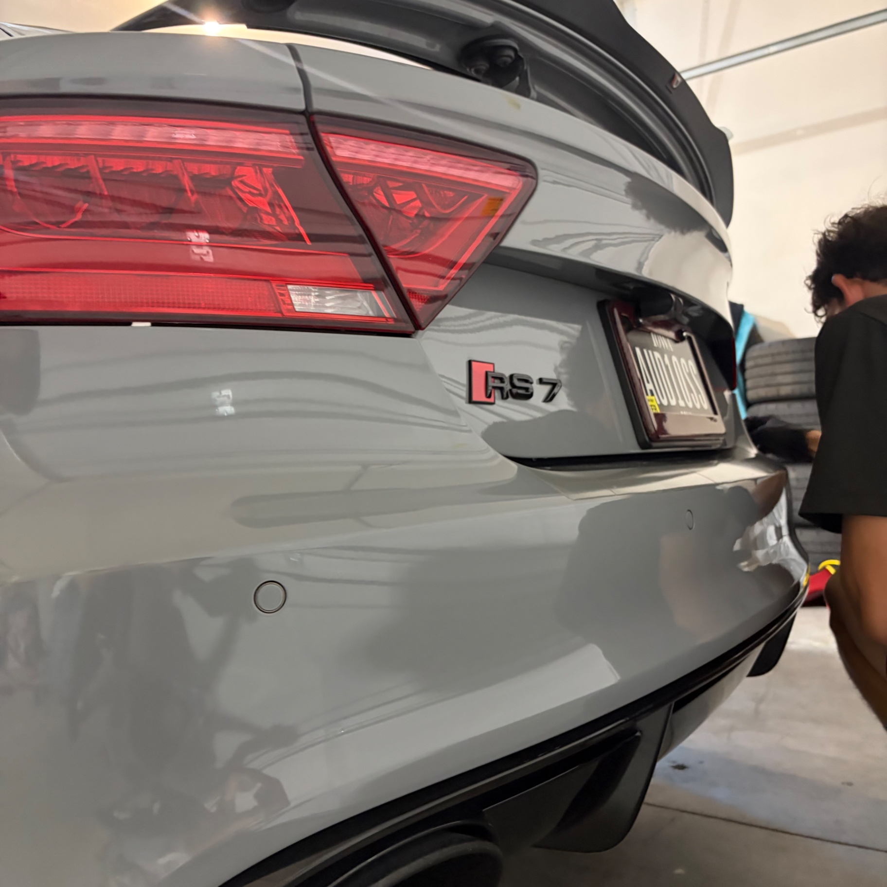 Finished rear paintwork on an Audi RS7 after correction