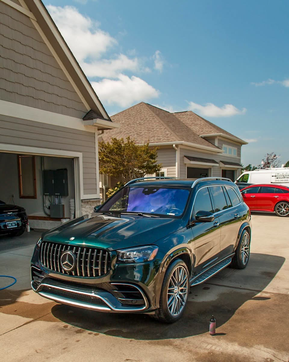 Emerald Green Mercedes-AMG GLS 63 after a mobile premium full detail in West Des Moines, Iowa