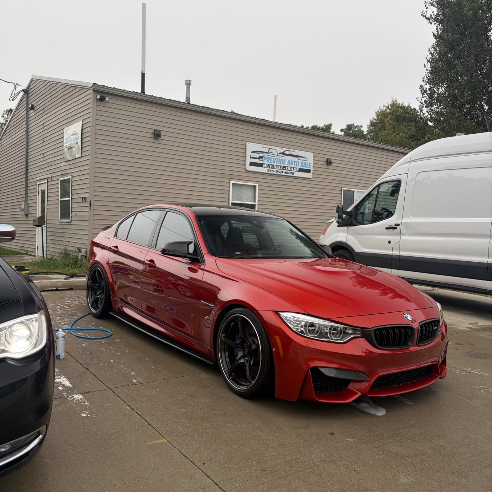 Front quarter of the BMW M3 after a full detail in Waukee