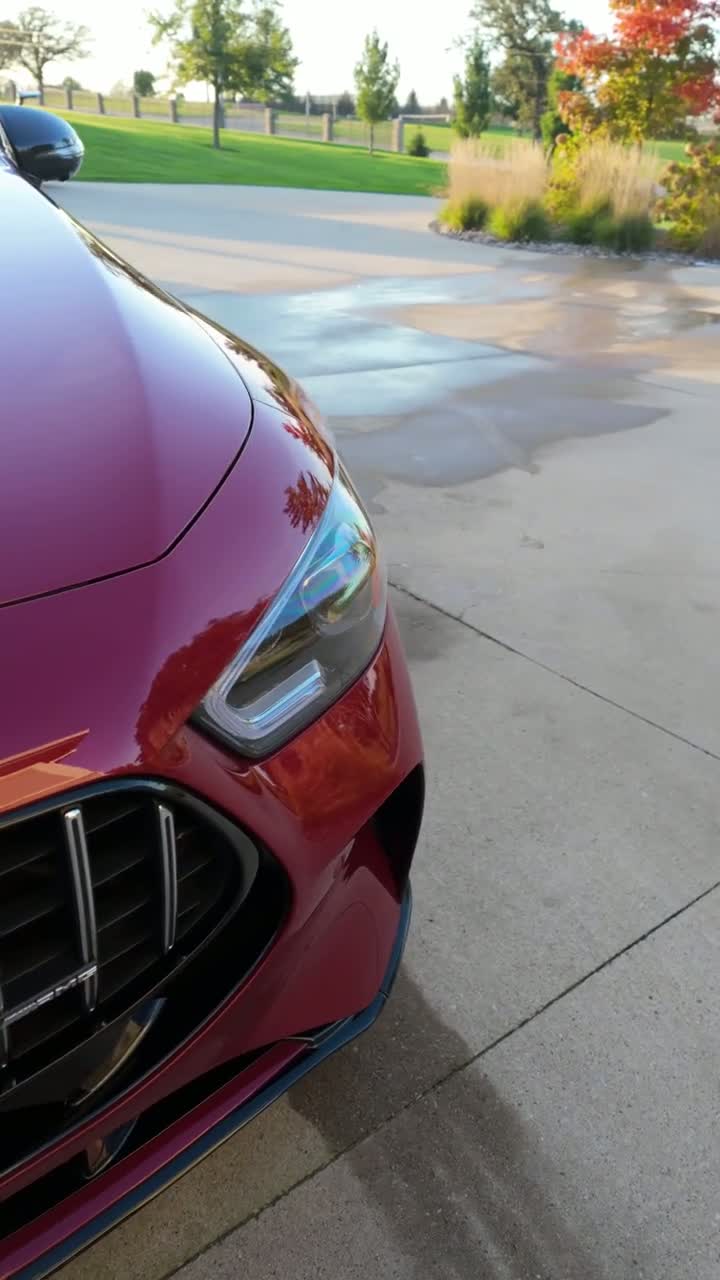 Red Mercedes-AMG GT 63 S exterior from Jake's West Des Moines appointment video