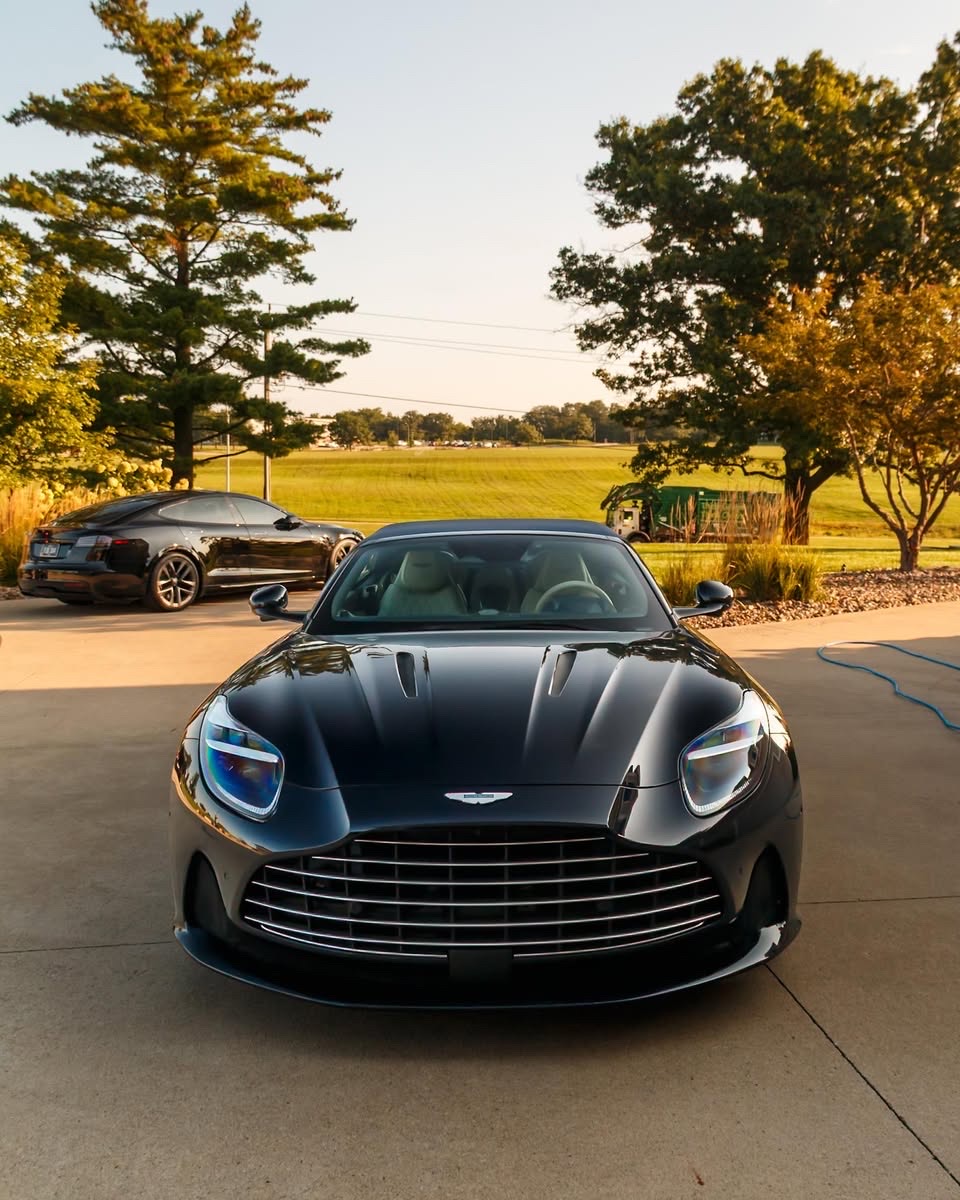 Aston Martin DB12 Volante after a mobile premium full detail in West Des Moines, Iowa