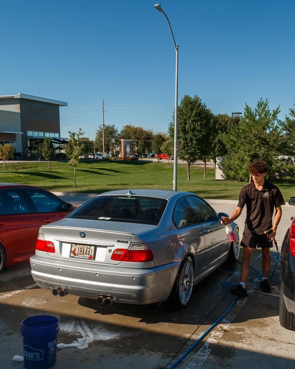 Rear of the BMW E46 M3 being detailed in Waukee