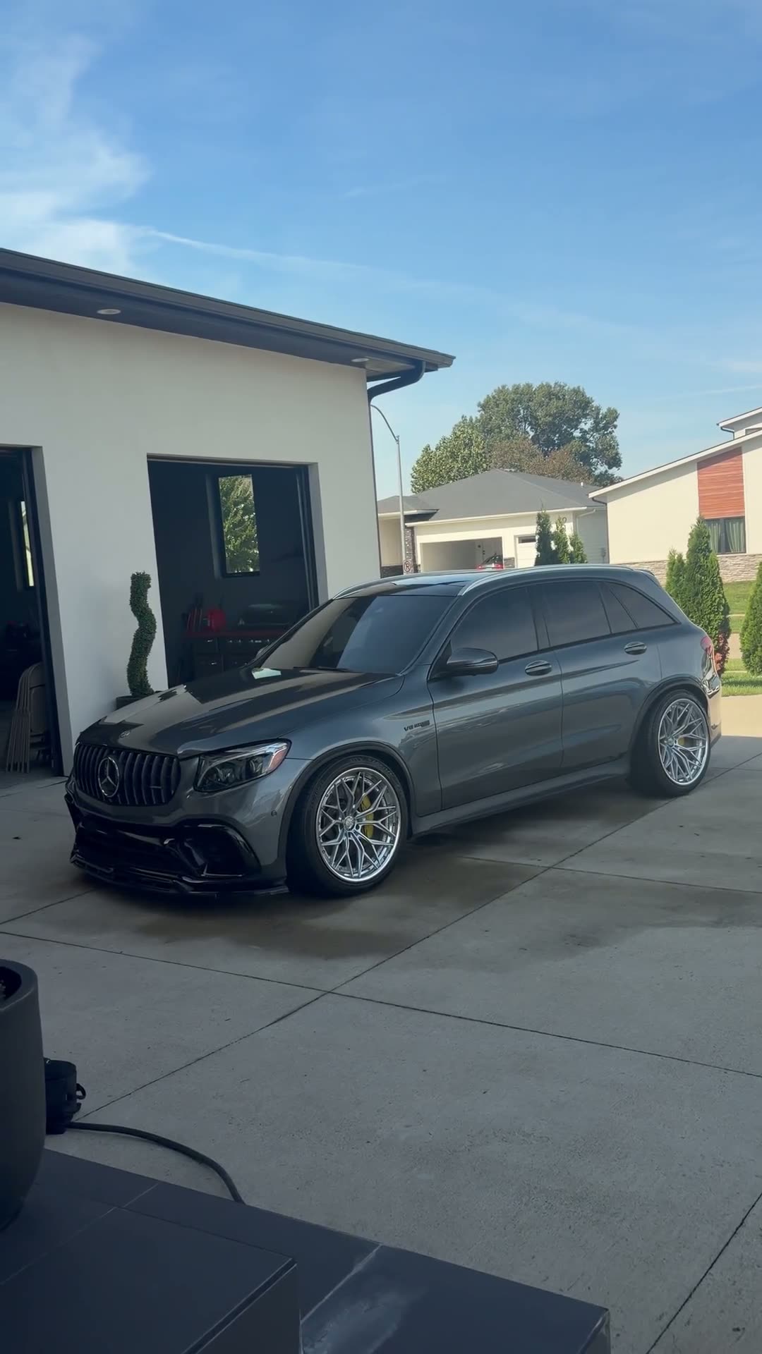 Grey Mercedes-AMG GLC 63 on AL13 wheels after a Full Detail in West Des Moines
