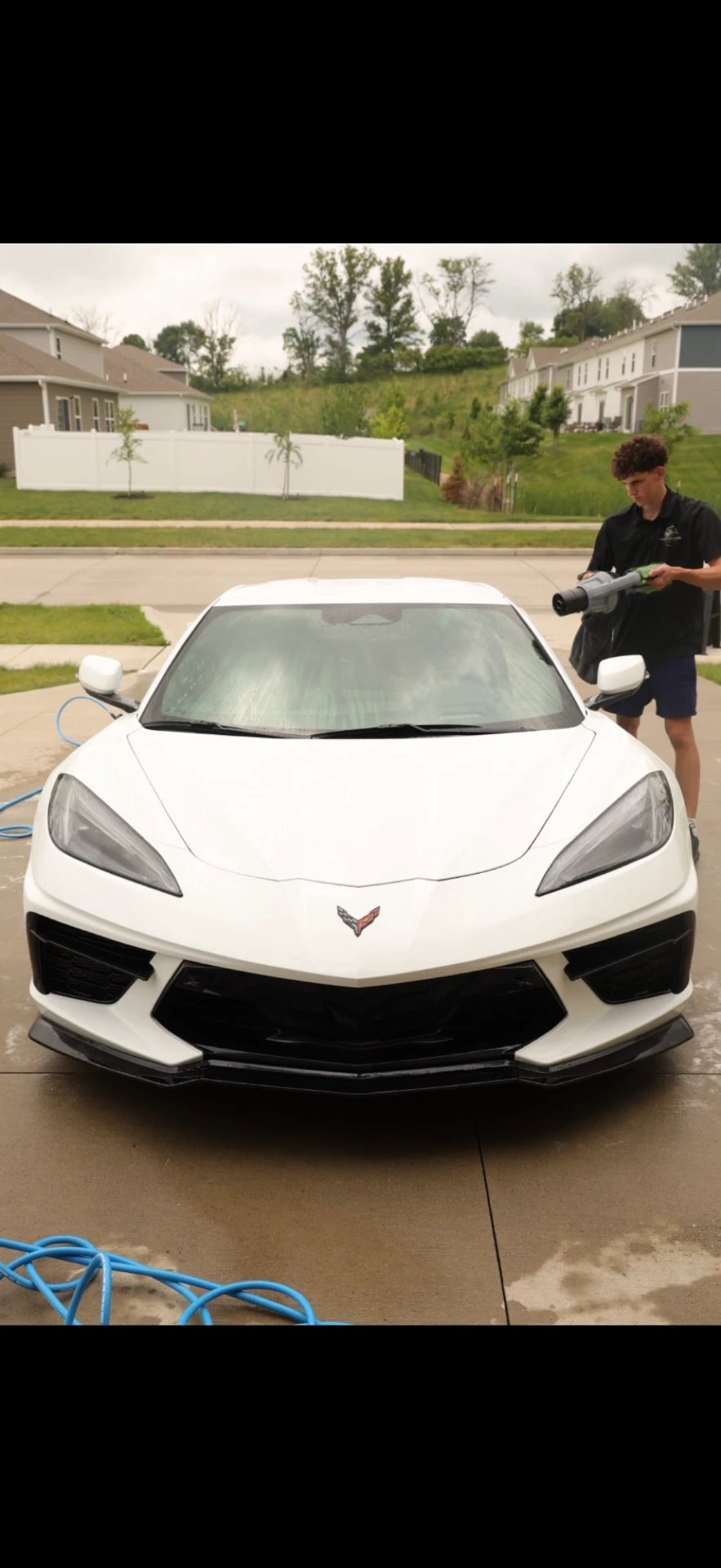 Chevrolet Corvette C8 being detailed by Street Standard Detailing in the Des Moines metro
