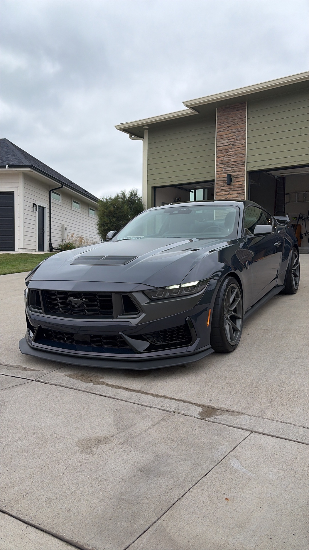 Front view of a detailed Ford Mustang Dark Horse