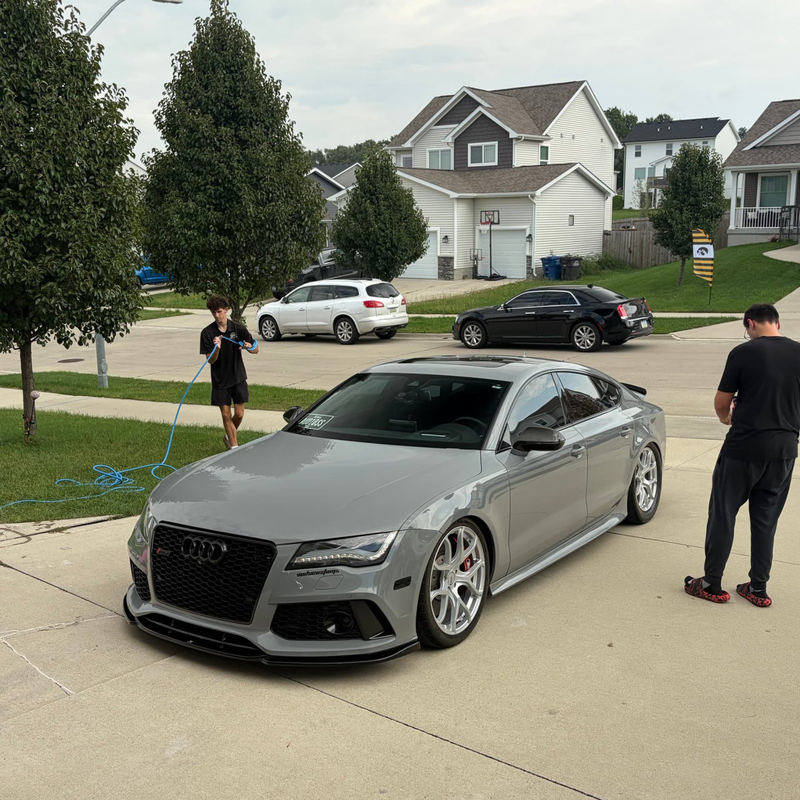 Nardo Grey Audi RS7 after paint correction and GYEON MOHS EVO v2 coating in Des Moines