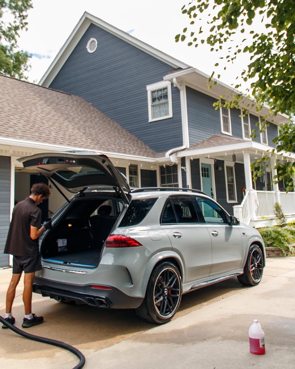 Cargo area of a Mercedes-AMG GLE 63 S after interior detailing