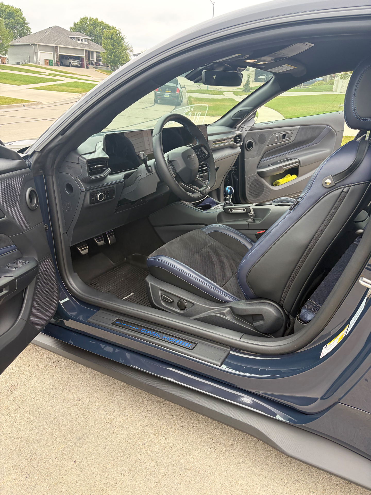 Interior of a Ford Mustang Dark Horse after detailing